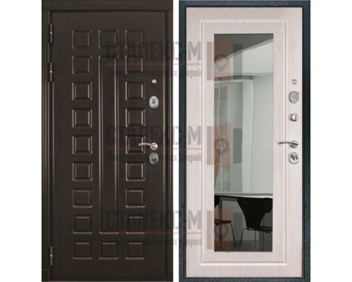 Металлическая дверь МДФ - МДФ с зеркалом -1
