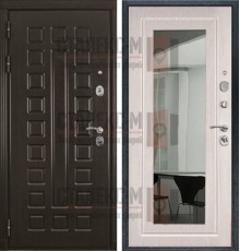 Металлическая дверь МДФ - МДФ с зеркалом -1