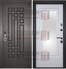 Металлическая дверь Порошок- МДФ с зеркалом -10