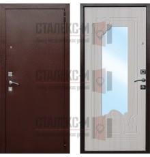 Металлическая дверь Порошок- МДФ с зеркалом -15