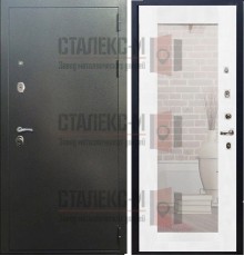 Металлическая дверь Порошок- МДФ с зеркалом -16