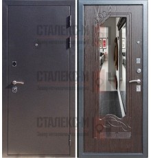 Металлическая дверь Порошок- МДФ с зеркалом -9